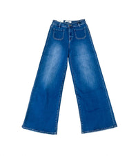 Mica Denim - Women Maureen Front Pocket Wide Leg Jeans