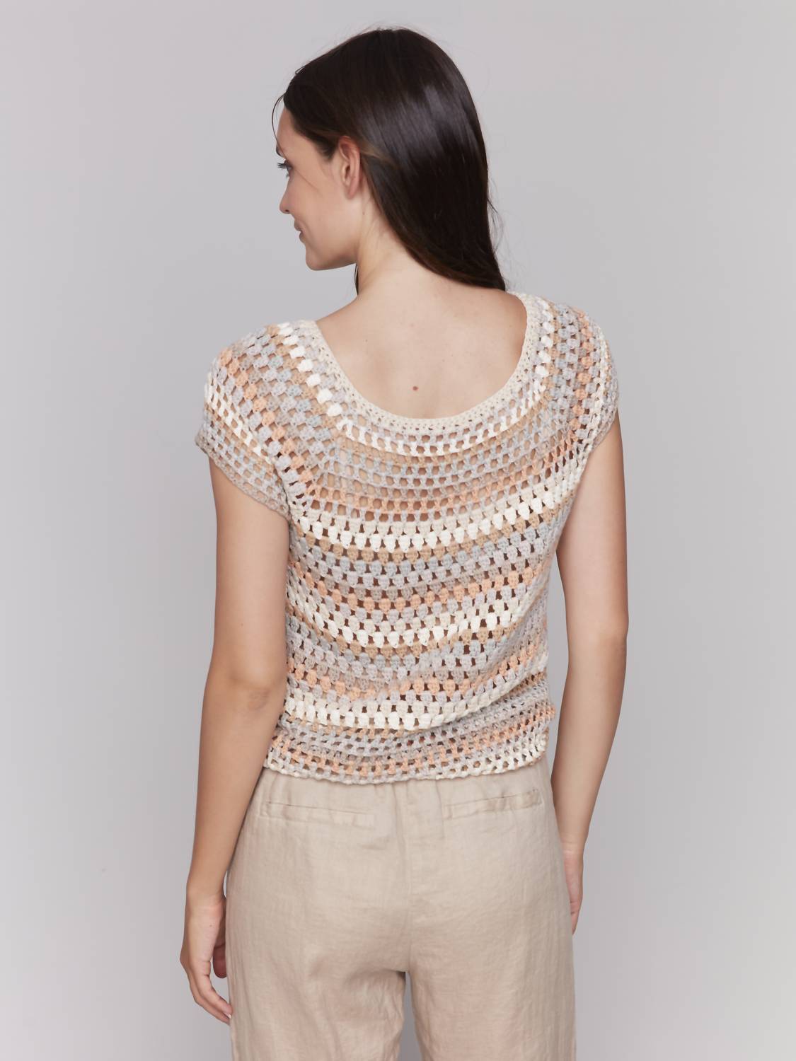 Charlie B - Raglan Cap Sleeve Crochet Top