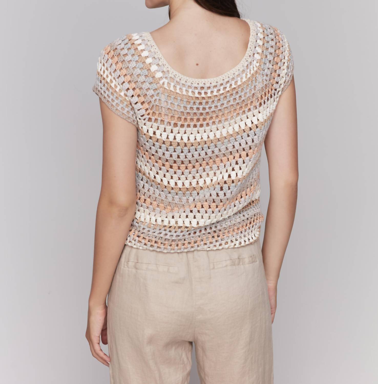 Charlie B - Raglan Cap Sleeve Crochet Top