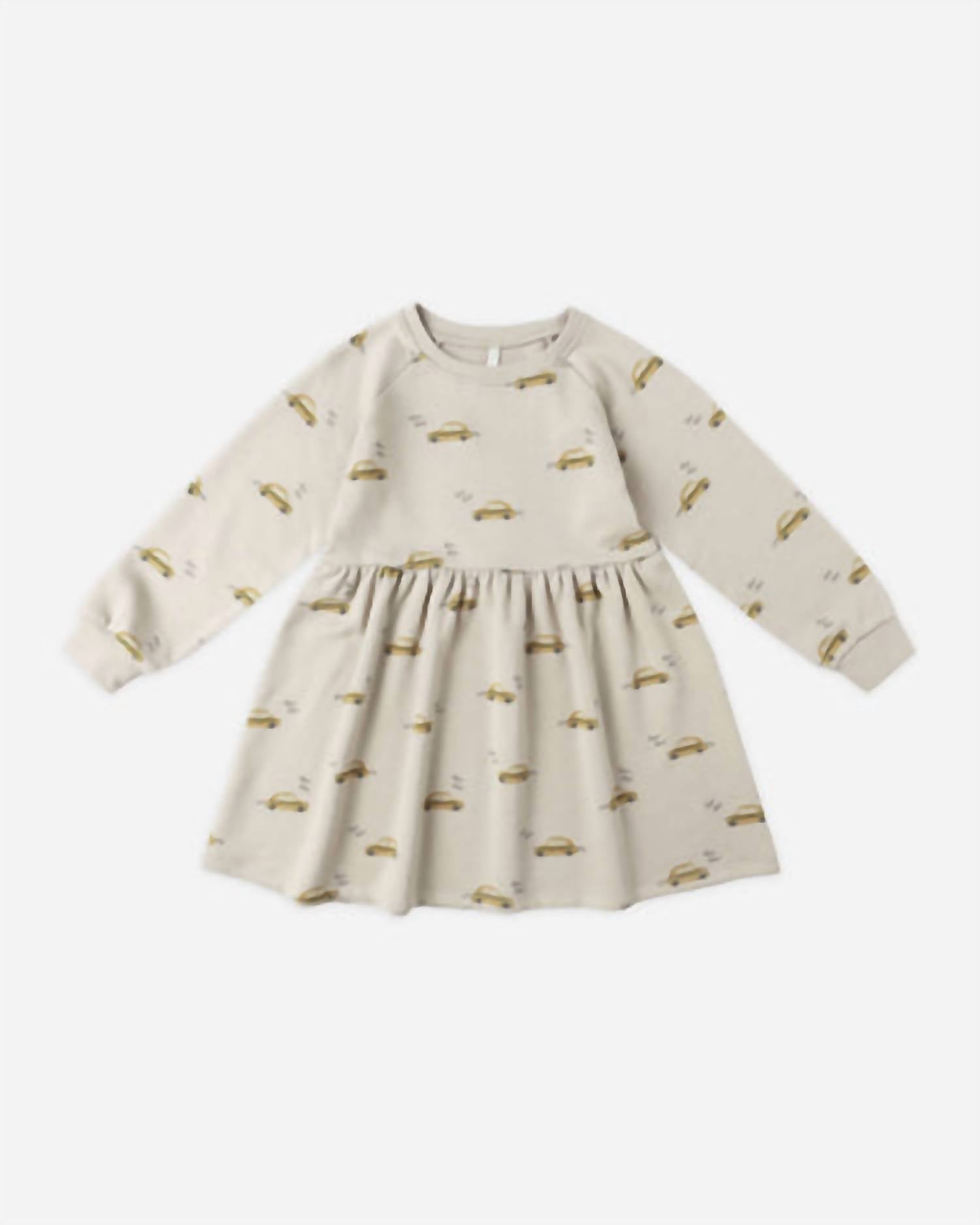 Rylee + Cru Girl's Raglan Dress in taxi - kids' dress - detail view