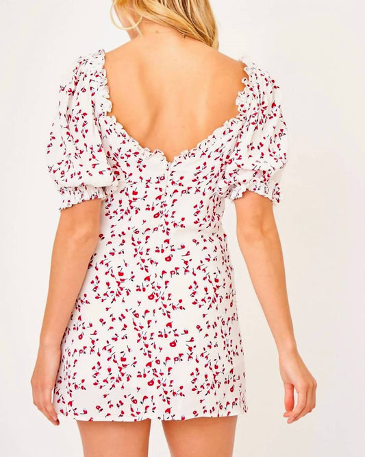 Olivaceous - Women's Romantic Floral Smocked Dress