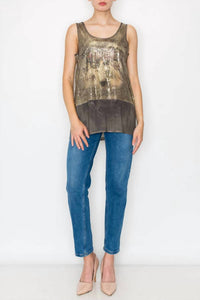 Origami - Sequin & Chiffon Tank Top