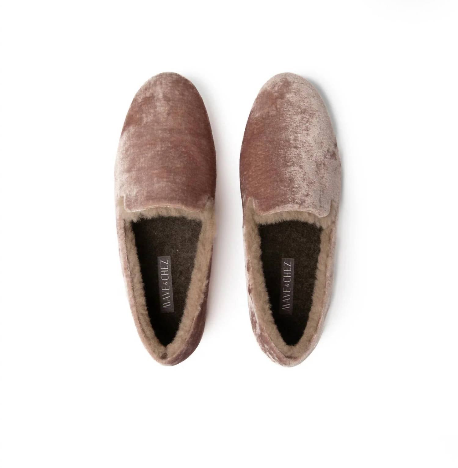Mave & Chez Women's Audrey Velvet Loafer in champagne - women's flats - alternate view
