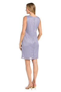 R&M Richards - Solid Metallic Jacket Dress Set
