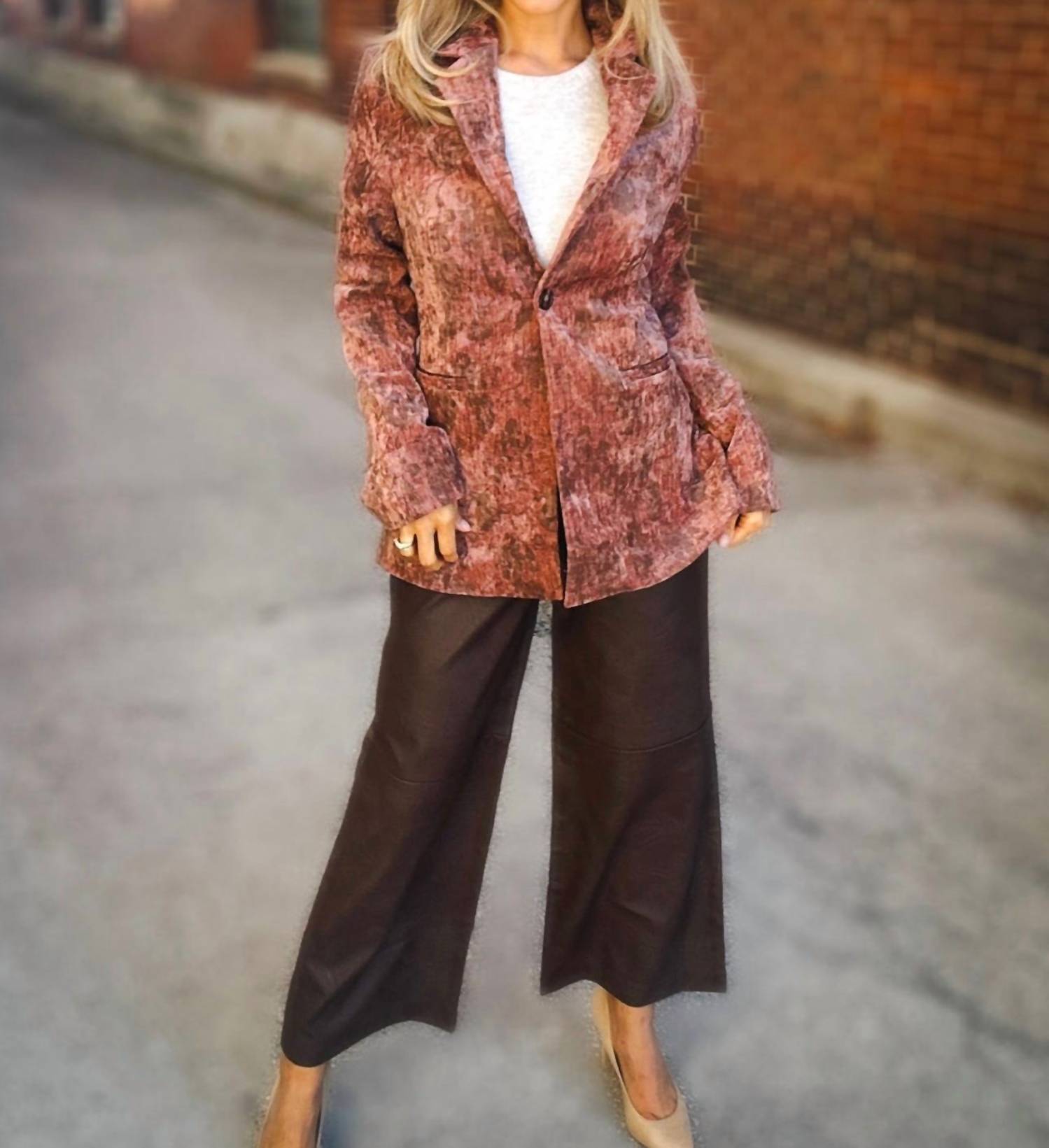 Sadie & Sage - Oui Oui Printed Blazer