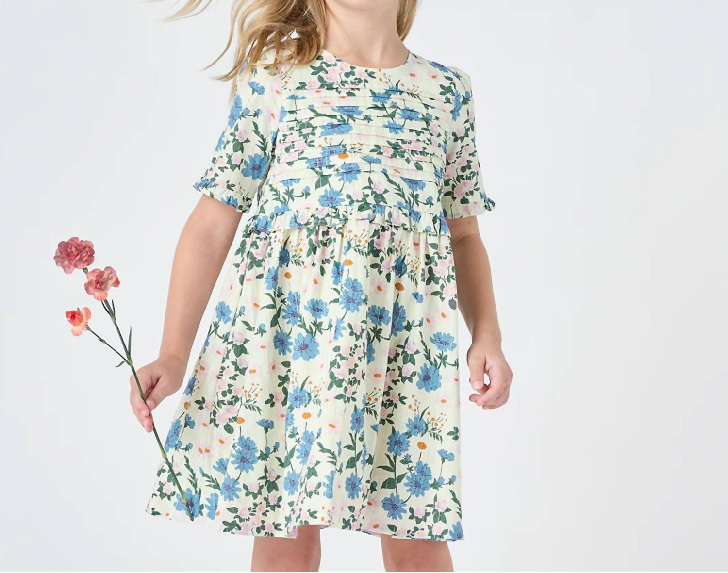 PINK CHICKEN Raquel Dress in melon daisy floral - kids' dress