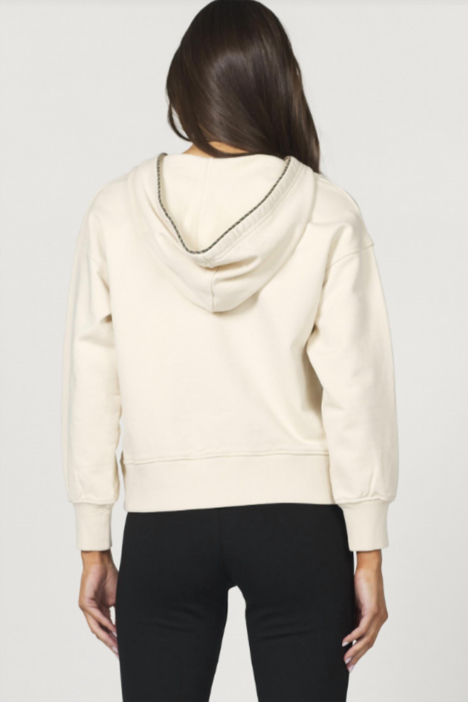 Another Love Saphira Pullover Hoodie in birch - women's top - alternate view