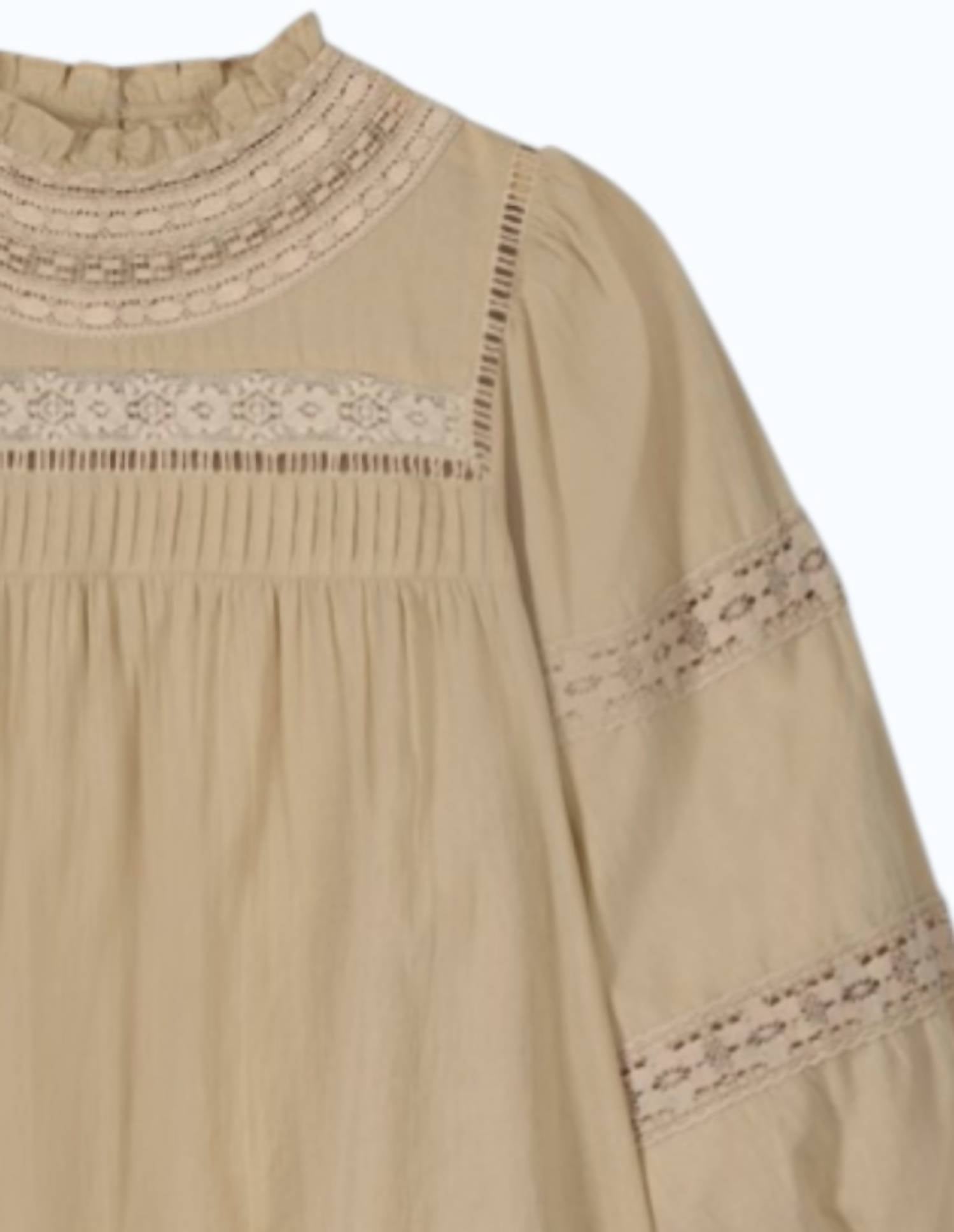 summum Women's Cotton Voile Top in alpaca - women's blouse - detail view