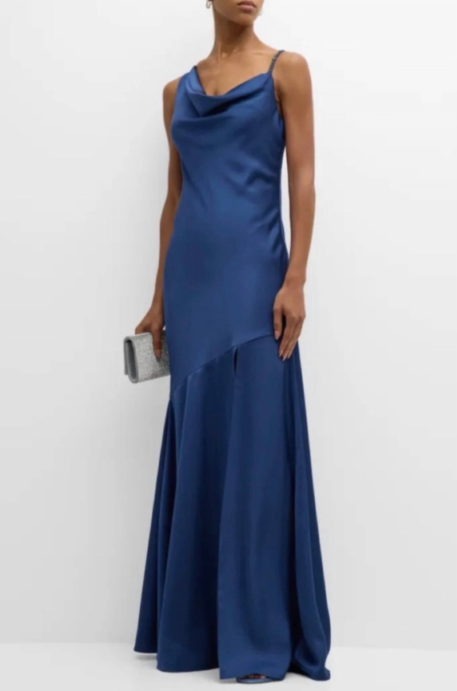 Sachin & Babi - Lucy Beaded Cowl-neck Gown