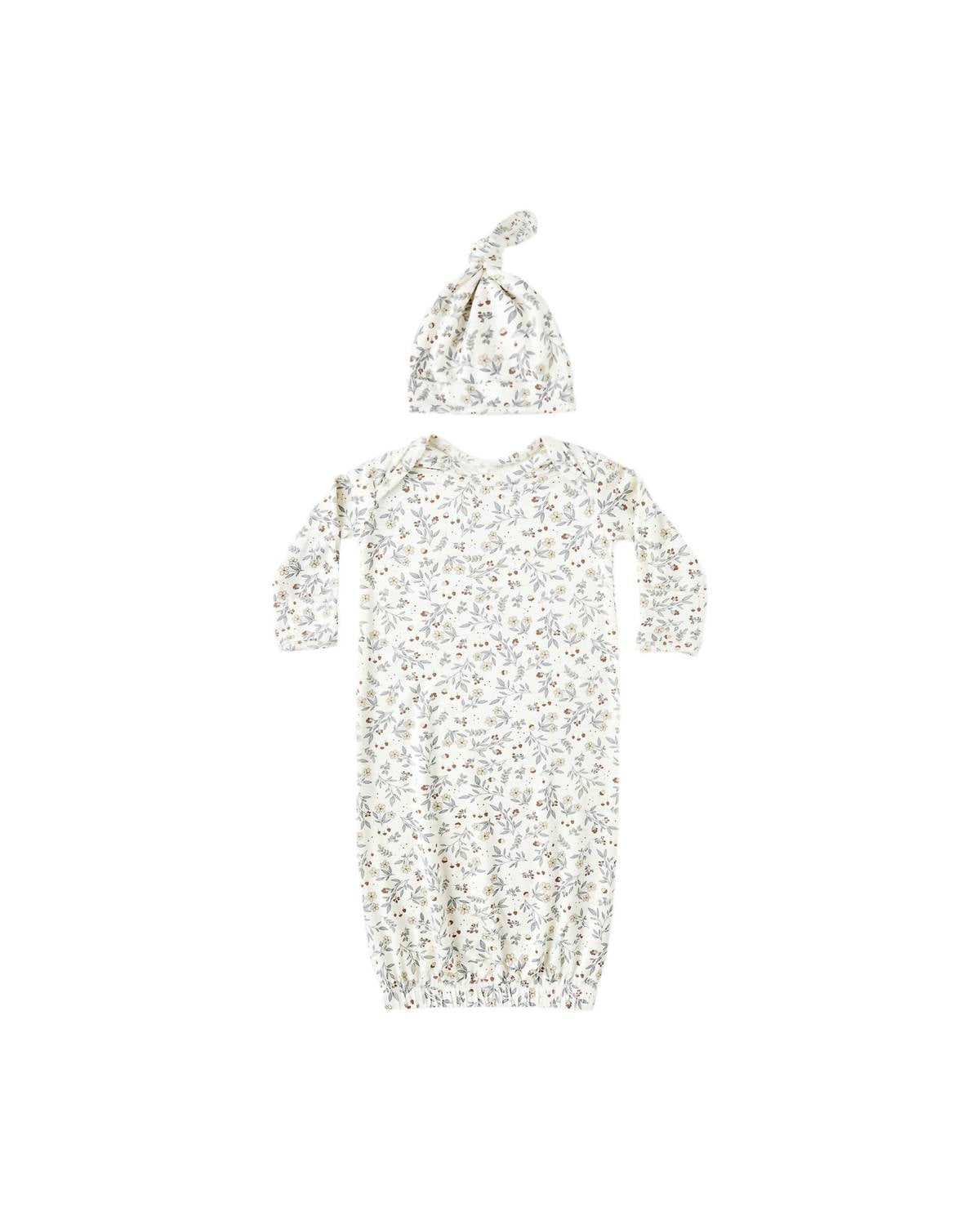 Quincy Mae - Baby Bamboo Gown And Hat Set