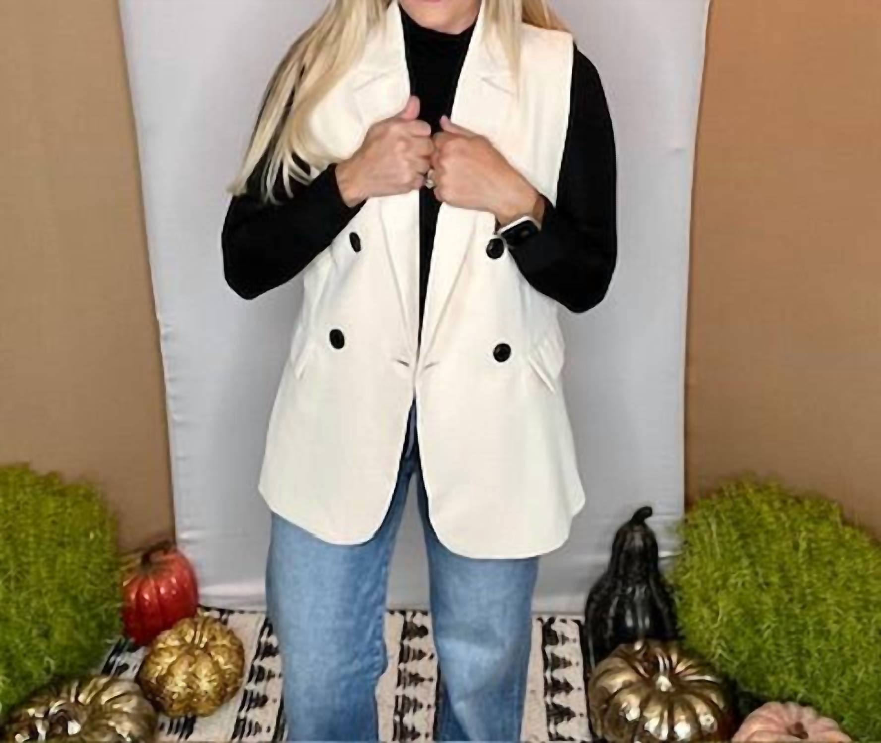 Miss Sparkling - Double Breasted Blazer Vest