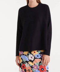 Compañía Fantástica Jersey Crew Sweater in black - women's sweater