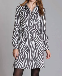 Tyler Boe - Zebra Faux Suede Shirt Dress