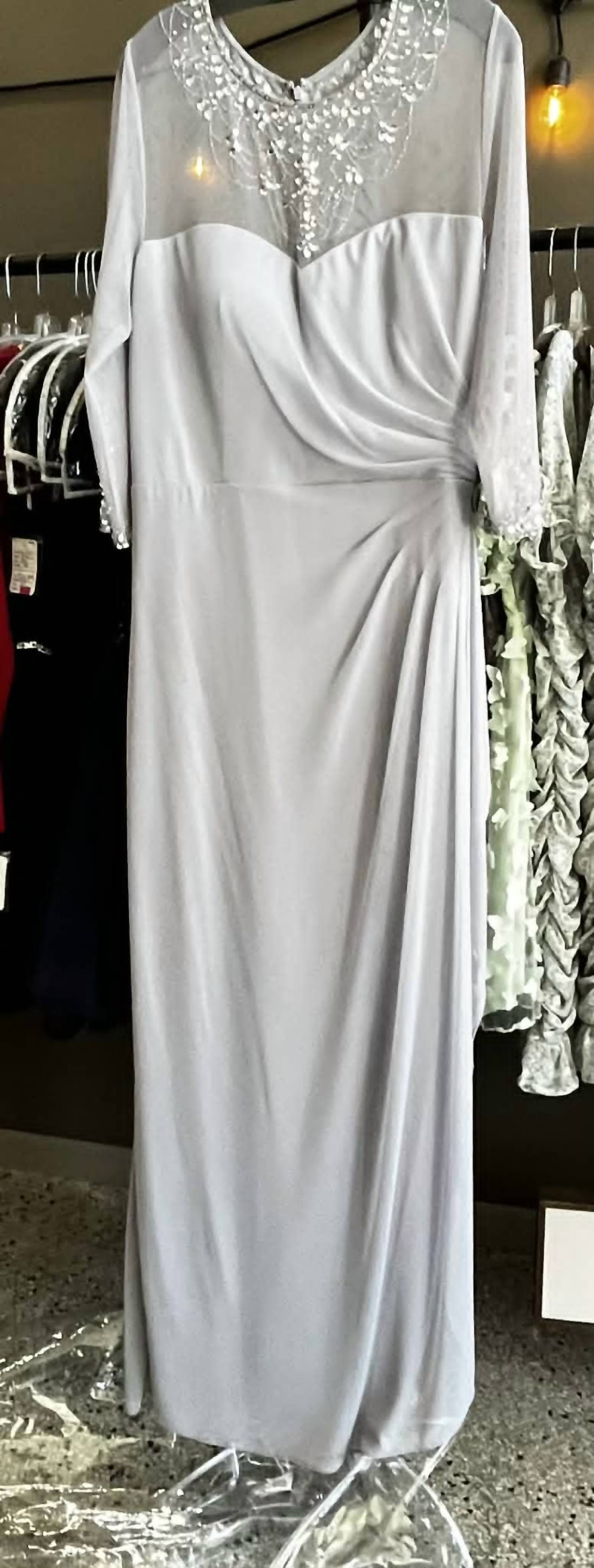 Alex Evenings - Beaded Sheer Sleeve Ruched Gown