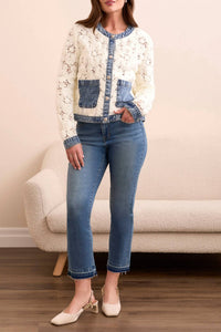 Tribal - Crochet Jacket With Denim Detail