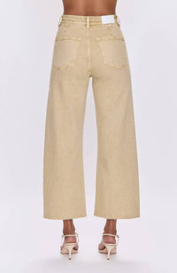 Pistola - Penny Crop High Waist Raw Hem Wide Leg Jeans