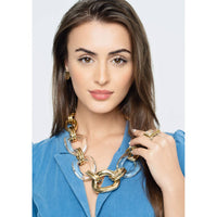 Gold & Honey - Women's Oversized Link Lucite Necklace