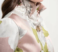 Joseph Ribkoff - Floral Jacquard Trapeze Jacket With Bell Sleeves