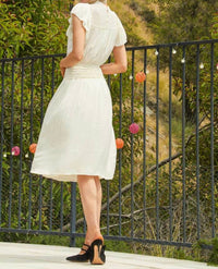 Tansy Smocked Drop Waist Midi Dress