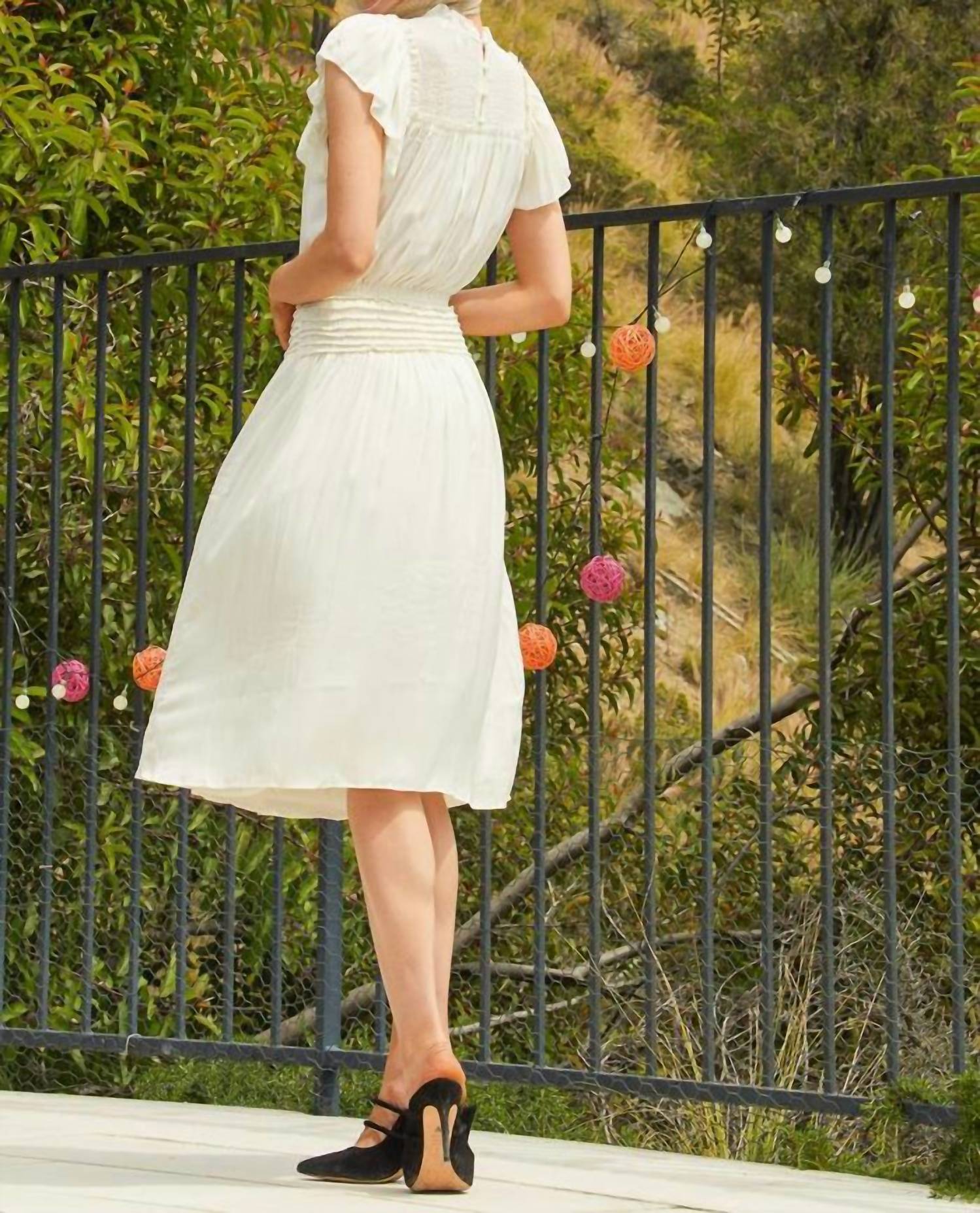 Tansy Smocked Drop Waist Midi Dress