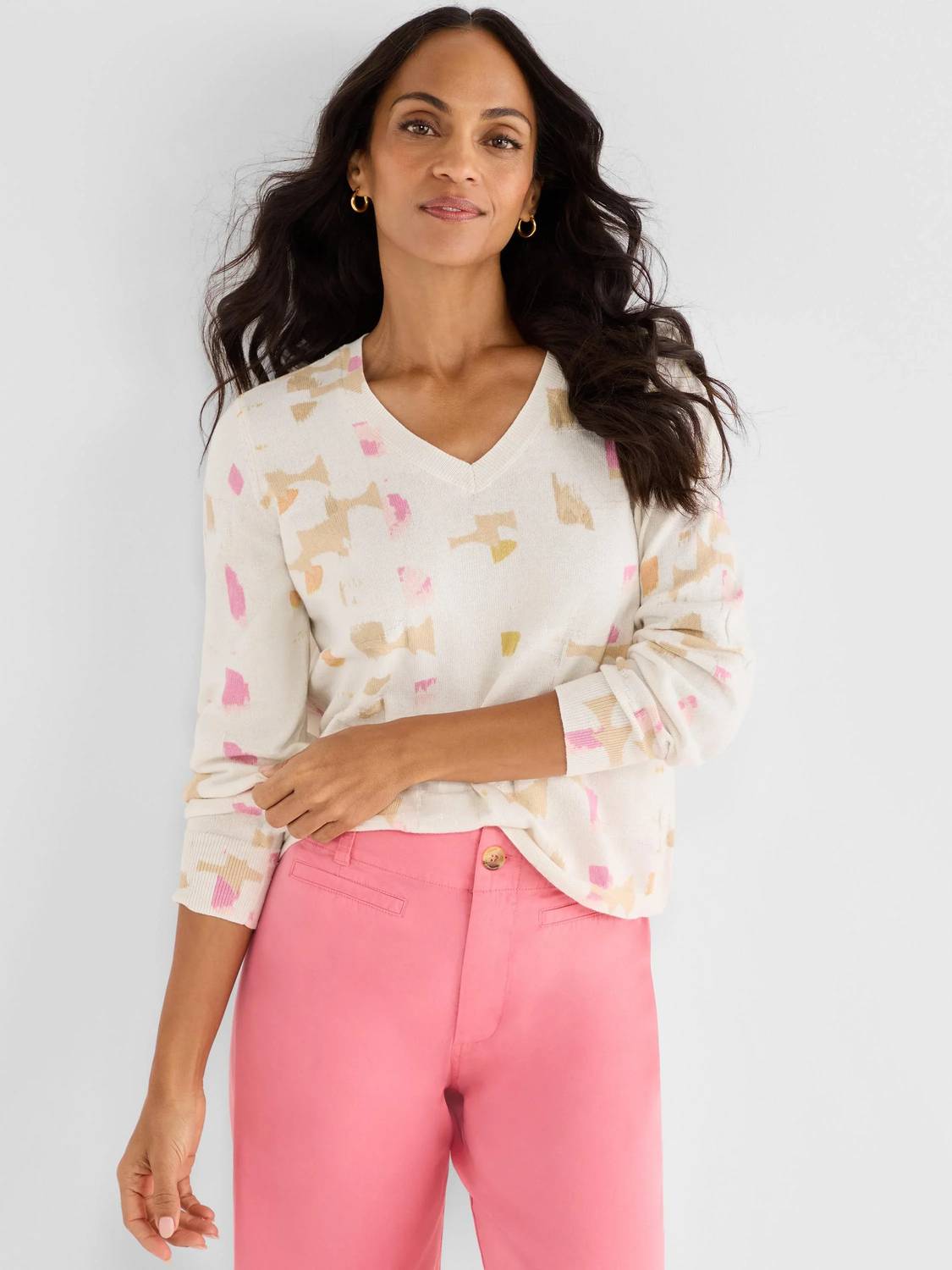 Nic + Zoe - Meline Mod Mix V-neck Sweater