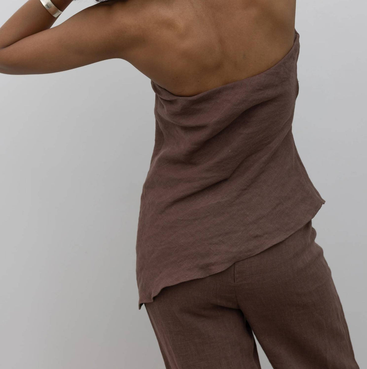 Collective - Draped Strapless Linen Top