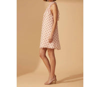 Skylar Rose Polka Dot Halter Mini Dress in blush combo - women's dress - alternate view