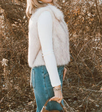 BUCKETLIST Fireside Faux Fur Vest in cream - women's jacket - alternate view