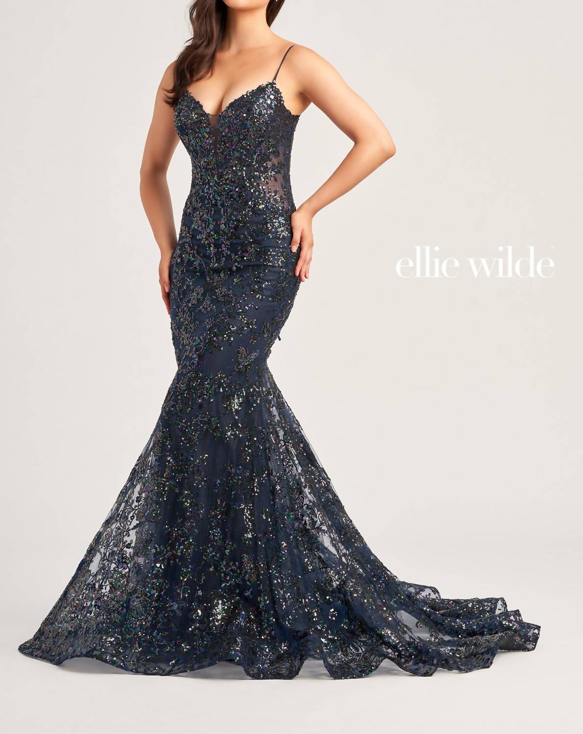 Ellie Wilde - Sequin Trumpet Evening Dress