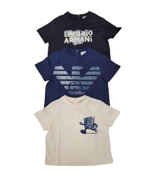 Armani - Baby Boy Tshirt With Logo Set Of 3