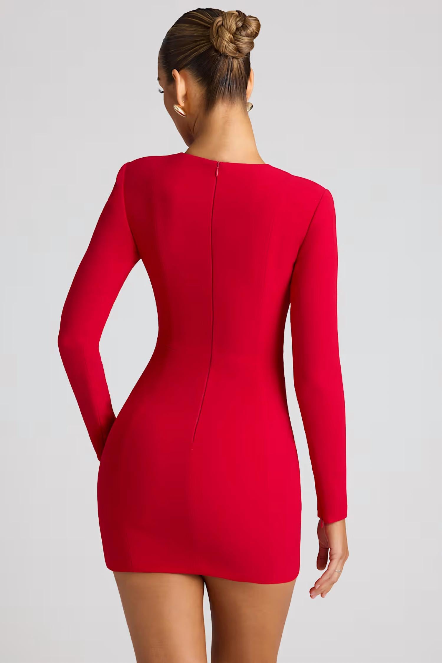 Oh Polly - Luciana Heart Cut Out Long Sleeve Mini Dress