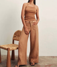 Sanctuary - Linen Marine Wide Leg Pant