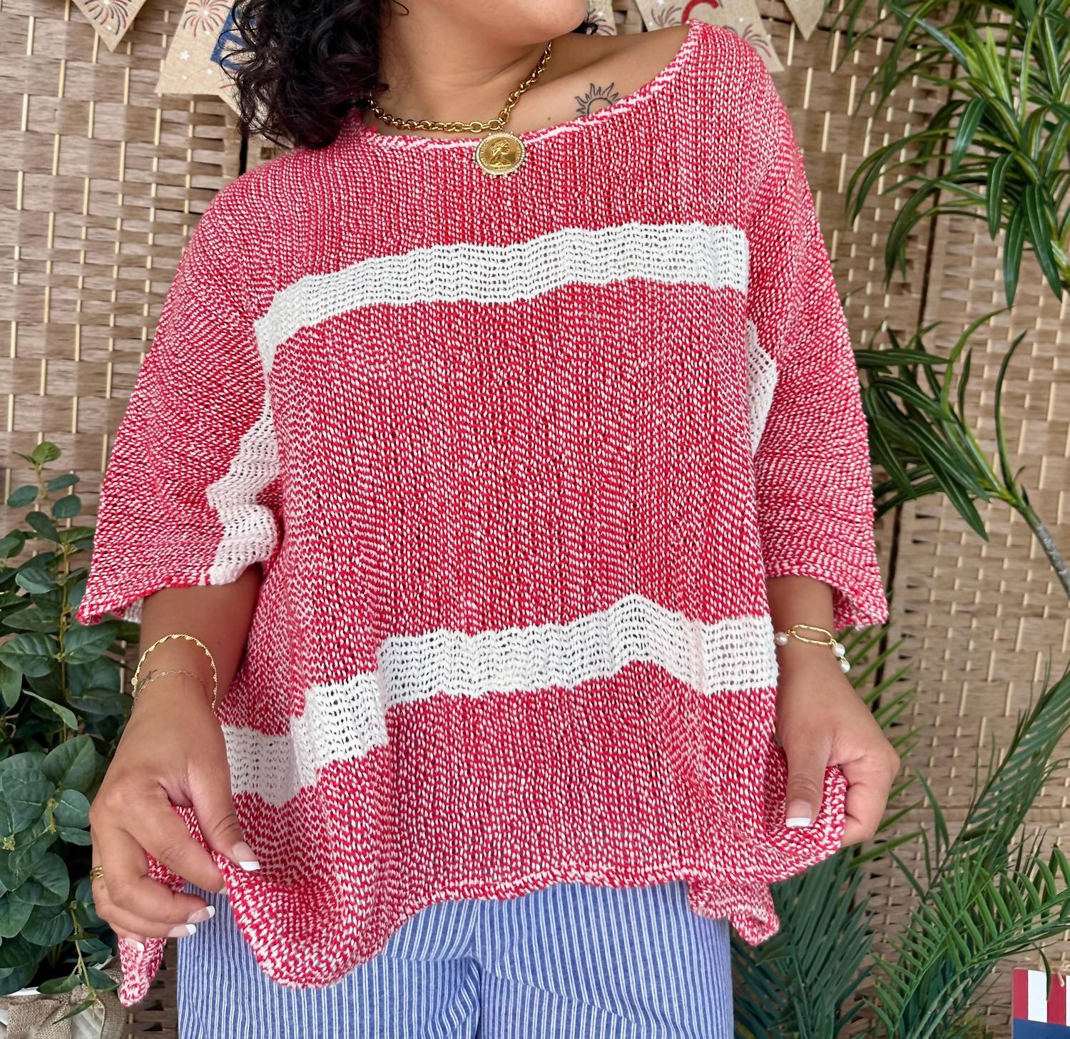 Pol - Stripe Stargazer Top