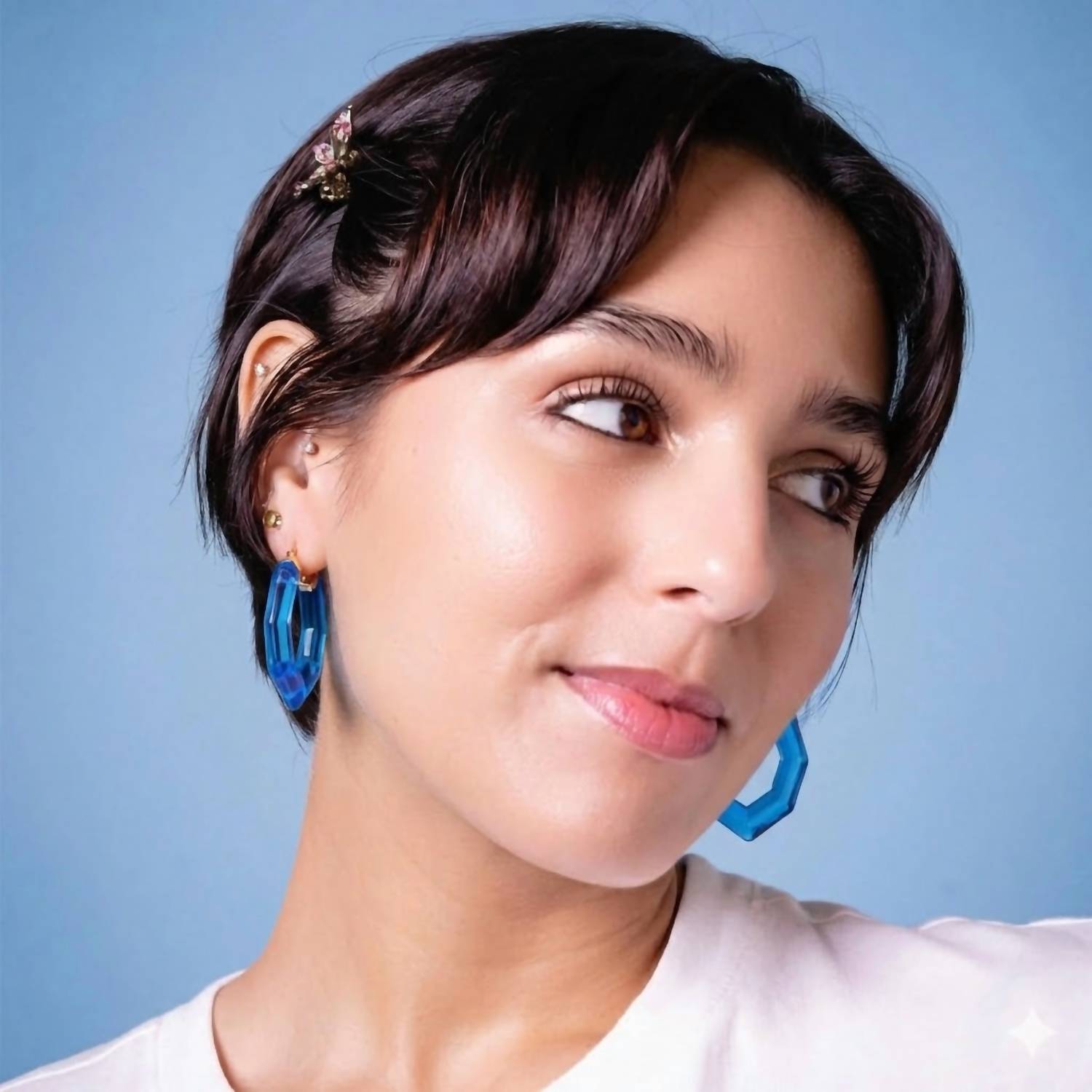 Gold & Honey - Women's Pear Gem Lucite Hoop Earrings