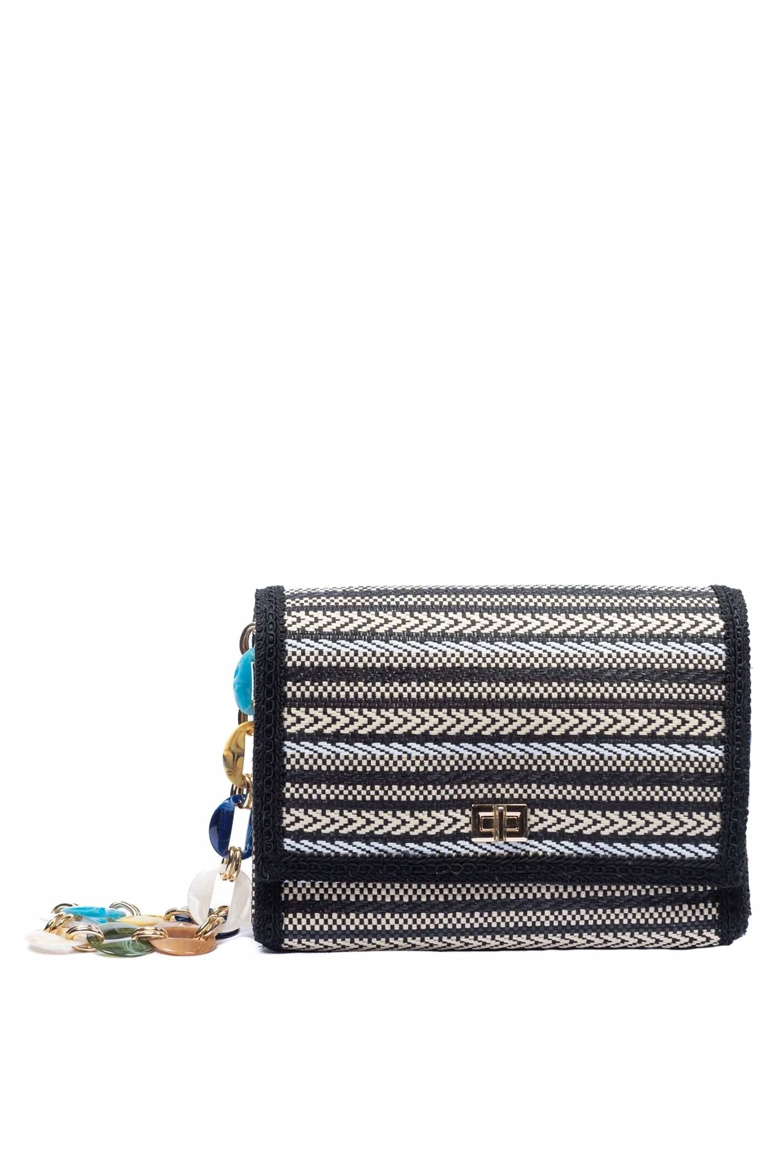 Elektra'S Workshop - Women's Woven Straw Flap Shoulder Bag