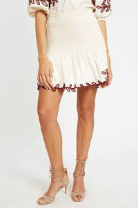 CABALLERO Nadine Mini Skirt in ivory chocolate 1 - women's skirt
