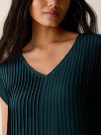 Eileen Fisher - V-Neck Pintuck Dress