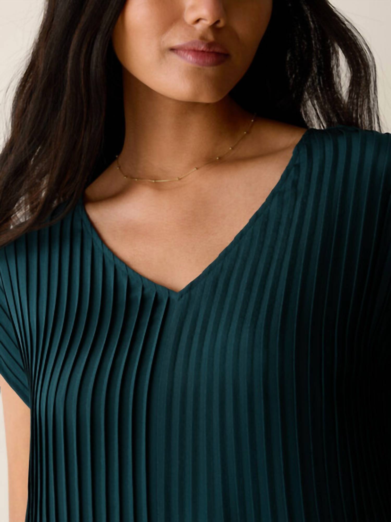 Eileen Fisher - V-Neck Pintuck Dress