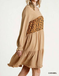 Umgee - Spotted Tiered Fringe Dress
