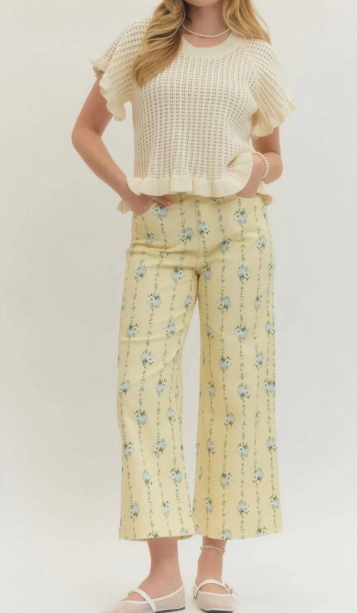 Entro - Floral Wide Leg Pants