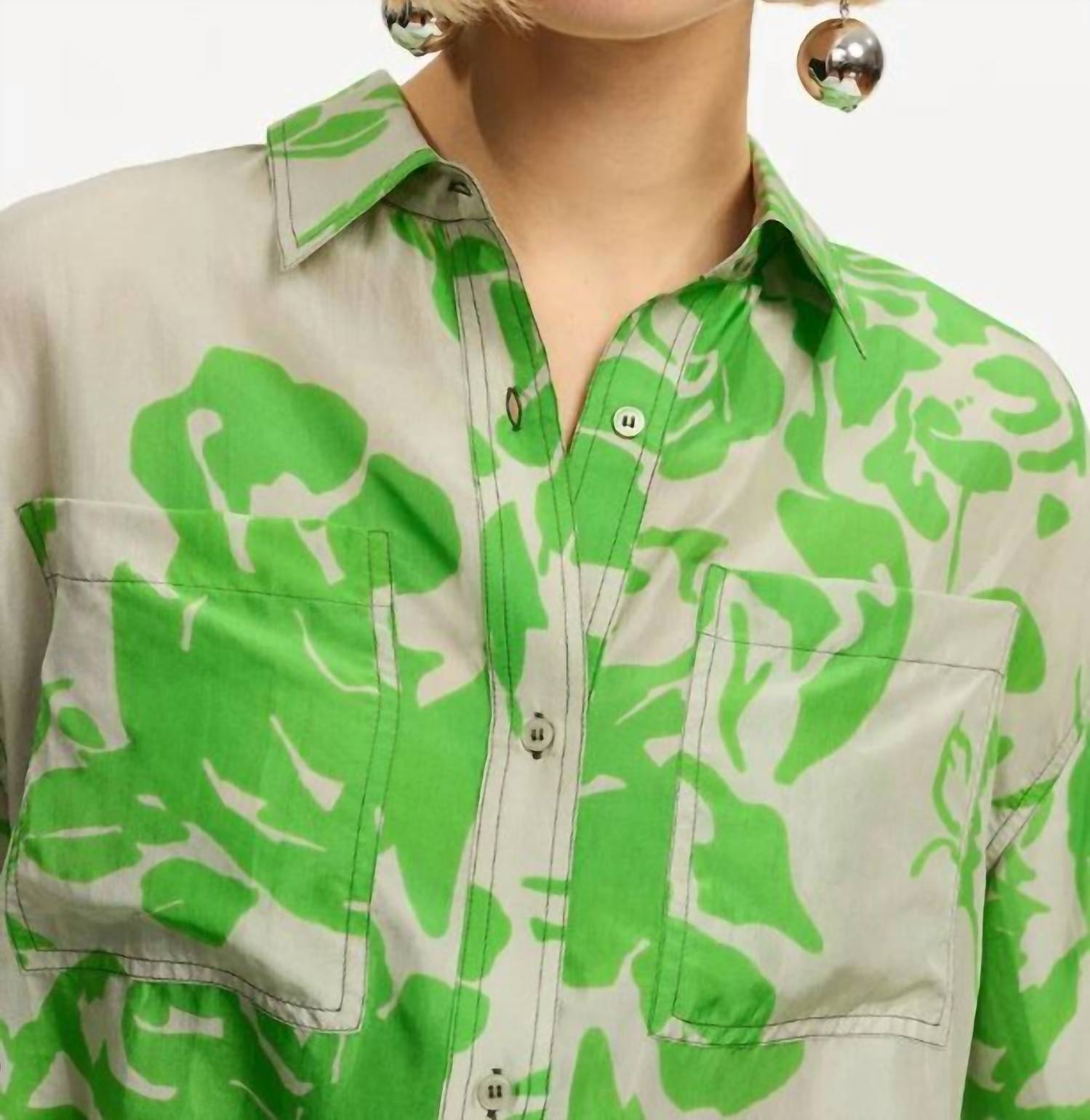 Essentiel Antwerp - Forgetmenot Silk Button Down Shirt
