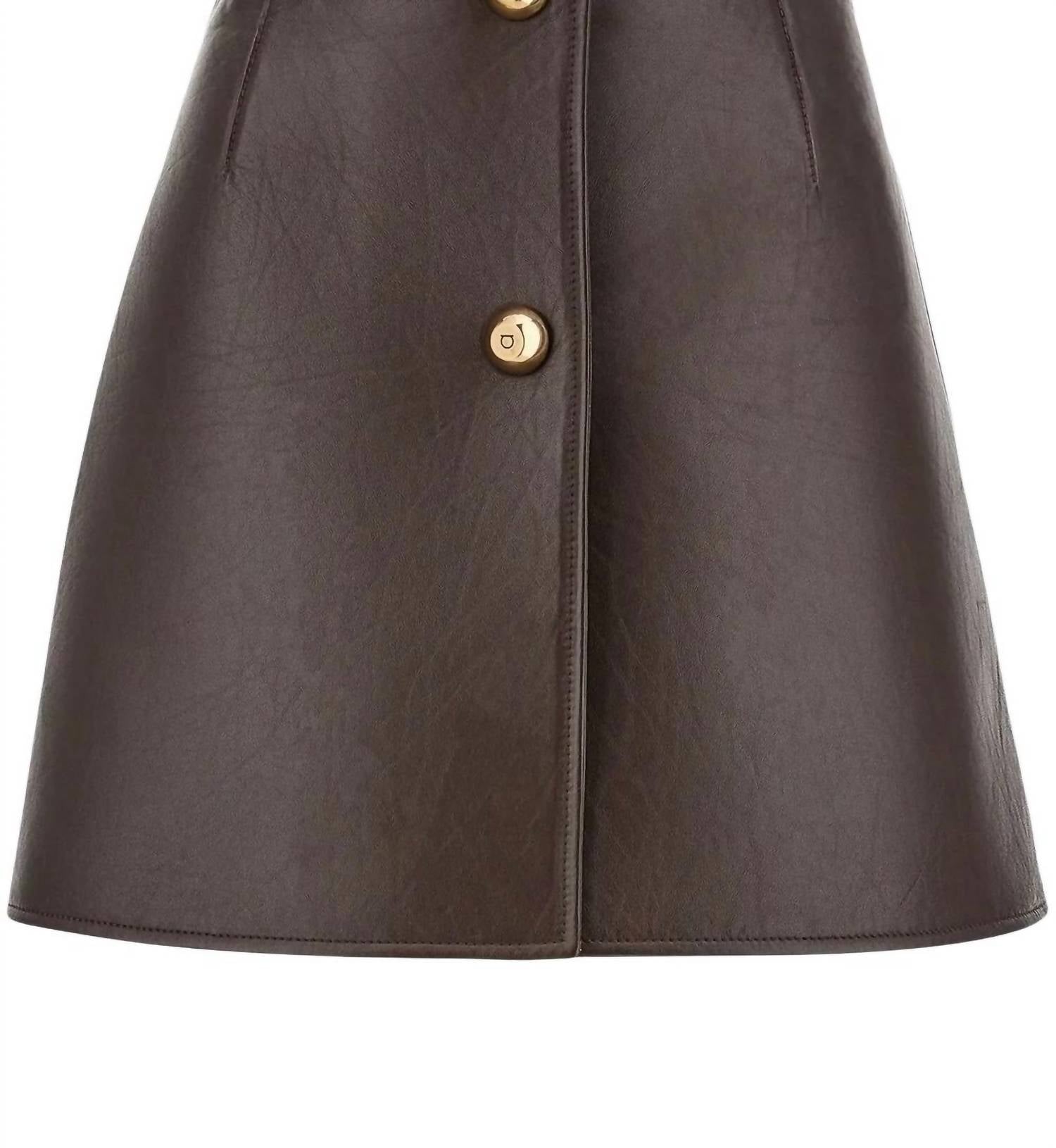 Salvatore Ferragamo - A Line Leather Mini Skirt