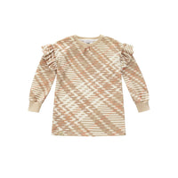Omamimini - Plaid Ruffle Terry Dress