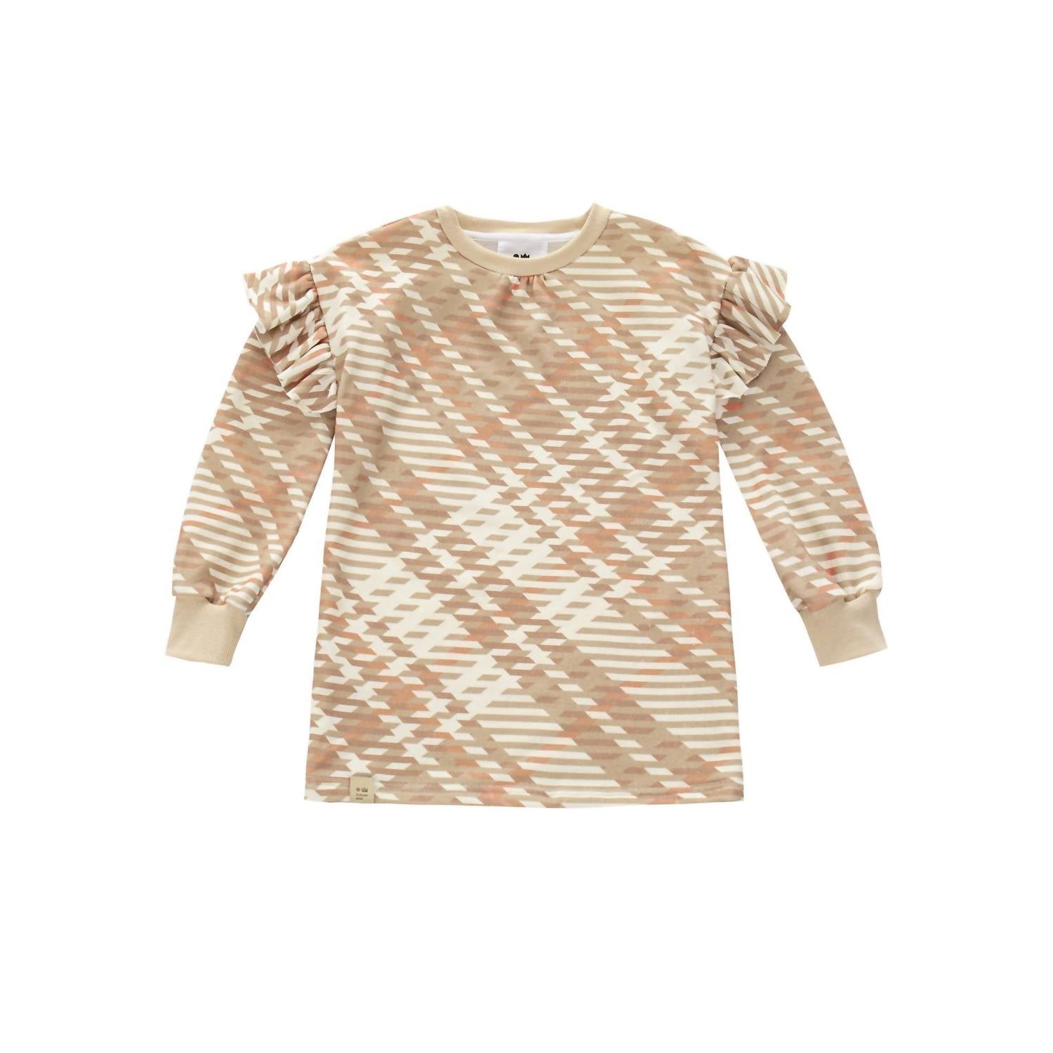 Omamimini - Plaid Ruffle Terry Dress