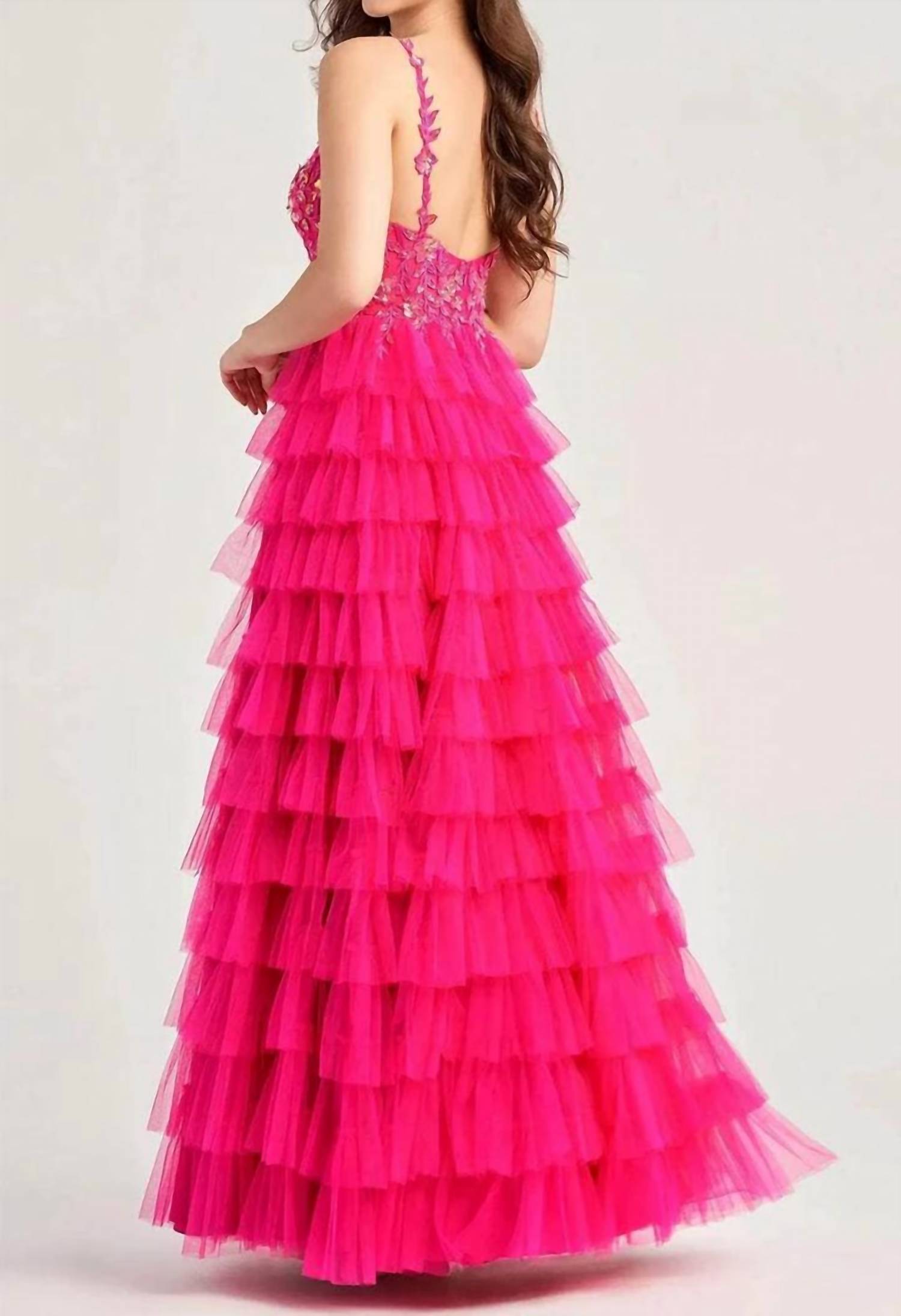 Ellie Wilde - V Neck A-line Evening Dress