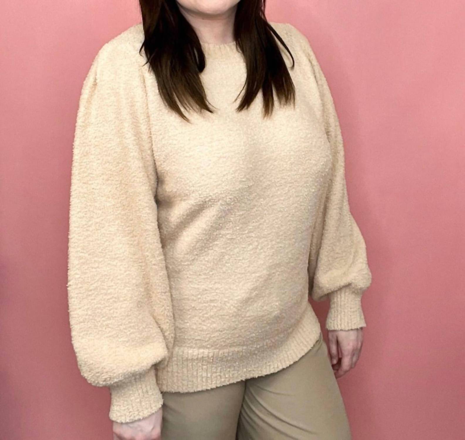 umgee Women's Luxe Top in latte - women's sweater
