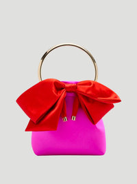 Jimmy Choo - Women's Bon Bon Bow Bucket Satin Top-handle Bag