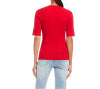 Karen Kane - Suzette Short Sleeve Ribbed Cardigan Sweater