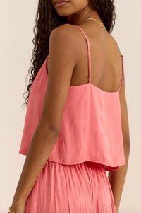Z Supply Fiore V-neck Tank Top in starfish - women's tank top - detail view