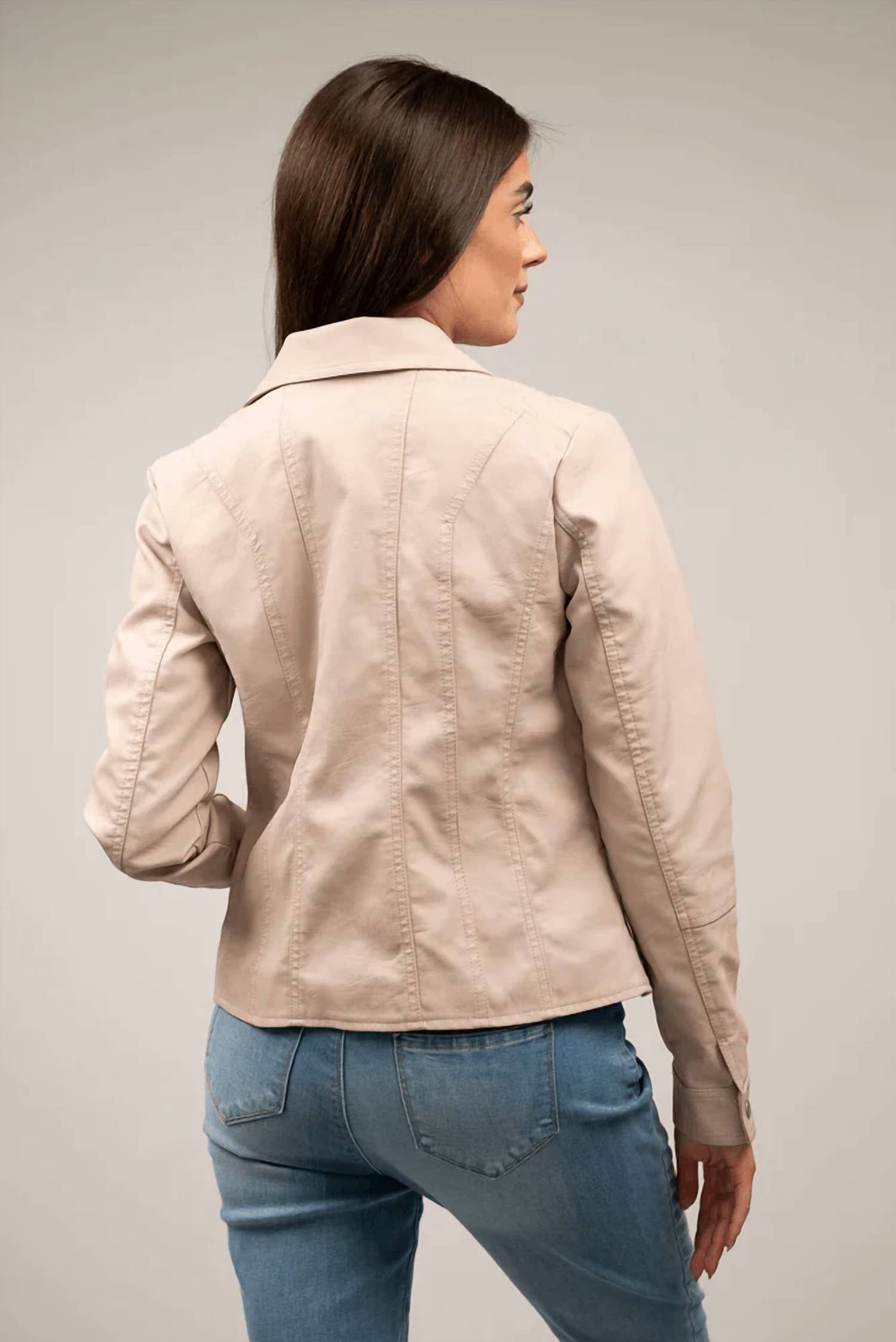 Pine Apparel - Diamonds And Motorcycles Pleather Jacket - Plus